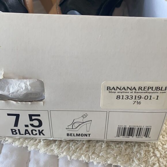 Sz 7.5 Banana Republic leather black block heel - Picture 9 of 9